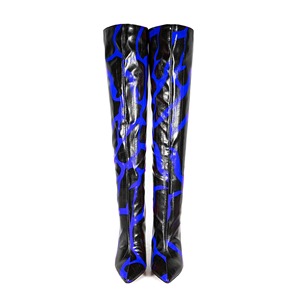 Latest <strong>Zebra</strong> Pattern Over the Knee <strong>Boots</strong> Pointed Toe Fashionable Super High Heel <strong>Boots</strong> for Women Thigh High <strong>Boots</strong> with Heels