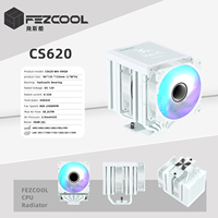FEZCOOL CS620 Refroidisseur de processeur compact à double tour avec affichage numérique, refroidissement par air, roulement fluide, liaison cuivre-aluminium, six caloducs, ARGB