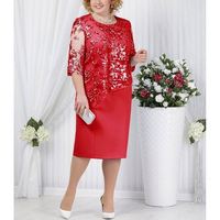 Vestido de Noche de Encaje para Mujer, Talla Grande, Media Manga, Venta al por Mayor