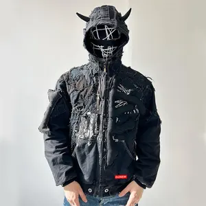 DiZNEW toptan erkek kesim kalın özel kapüşonlu üstler üreticisi yüksek kaliteli lüks işlemeli kırpma üst dekapaj kesim hoodies