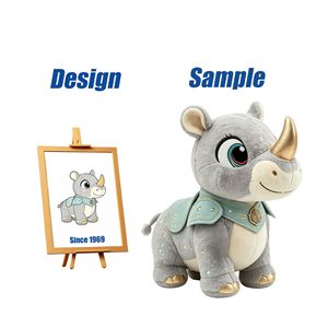 Fabricante de Juguetes Shengye, Muñeco de Peluche de Rinoceronte Resistente, Personalizado con la Marca, para Promoción de Actividades en Boutiques - Product Image 1