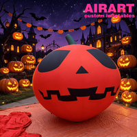 Riesiger Aufblasbarer Halloween-Kürbis, Maßgefertigter PVC Aufblasbarer Jack O'Lantern Ballon für Garten Bühne Halloween-Dekoration