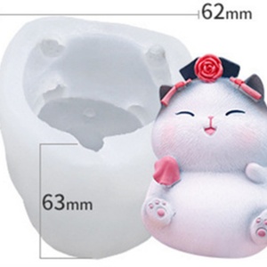 TangChu Vintage Victorian Cat & <b>Easter</b> Bunny Silicone Mold Set - Product Image 3