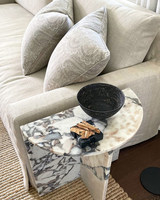 SAIDKOCC Table d'appoint de haute qualité pour la décoration intérieure, marbre naturel moderne, villa de luxe, hôtel, personnalisation avancée, esthétique élégante