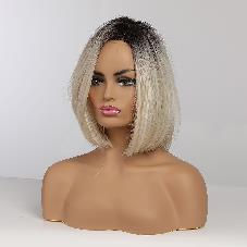 Pelucas sintéticas de fibra de alta temperatura para mujeres blancas, directamente de fábrica, <span class=keywords><strong>corte</strong></span> Pixie <span class=keywords><strong>Bob</strong></span>, resistente al calor - Product Image 2