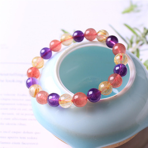 Haute Qualité Naturel Perles Clarmer Chaude Vente En Gros Personnalisé 8mm Aimant Charme Perles Stretch Naturel Pierre de Lave Perle Bracelet - Product Image 3