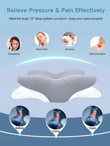 Oblong <b>Shape</b> Ergonomic Neck <b>Pillow</b> Contoured Orthopedic Back Side Sleeping Custom Memory Foam Comfort Anti-Bacteria Washable - Product Image 5