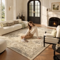 Cashmere-felling Carpet French Vintage Area Rug Anti-Fatigue Pet Friendly Rugs for Bedroom Living Room Light Luxury Anti-slip