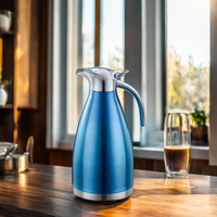Bouilloire isotherme 2L en acier inoxydable à double paroi, vente en gros d'usine, théière et cafetière manuelle avec poignée, flasque thermique domestique pour maintenir au chaud