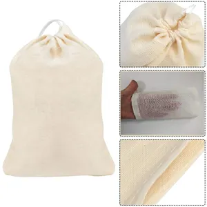Bolsa de musselina pequena com cordão branco para uso ecológico, tecido 100% orgânico de tecido de chita e algodão com logotipo personalizado impresso