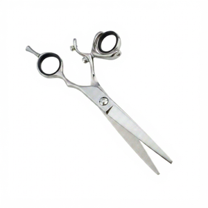 Hair Cutting Scissors | 5.5/6" 440C Swivel Hair Scissors Hairdressing Scissors <b>Barber</b> Razor Thinning Rotating Thumb Shears - Product Image 1