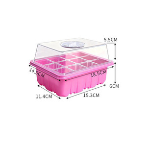 DaringFish Bandejas de Semillero para <span class=keywords><strong>Invernadero</strong></span> de 12 Celdas, Paquete de 10 con Orificio de Drenaje, Tapa Elevada, Kit de Inicio Transparente para Propagación de Plantas - Product Image 6