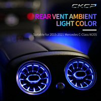 Lumière ambiante pour grille d'aération arrière à 64 couleurs pour Mercedes Benz Classe C W205 GLC X253, synchronisation avec l'éclairage d'ambiance d'origine de la voiture