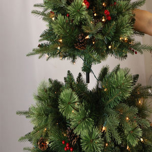 Nova Árvore de Natal Luxuosa de 7 Pés com Frutos Vermelhos e Luzes LED Alimentadas por DC da Trendy Tree - Product Image 4