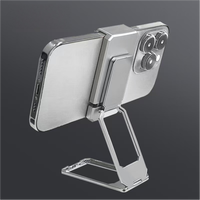 Nouveau support de téléphone magnétique en métal rotatif à 360 degrés, flexible, pliable, à double anneau, carré, pour bureau, mains libres