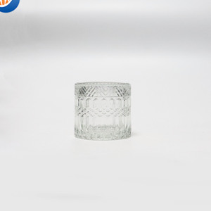 Caramelle di vetro con coperchio di vetro 450ml vecchio stile trasparente tondo in rilievo contenitore di stoccaggio - Product Image 4