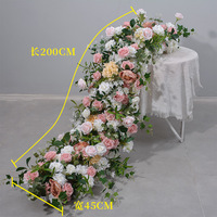 Vente en gros de chemin de fleurs artificielles chemin de fleurs de table de mariage chemin de table de fleurs artificielles pour la décoration de mariage