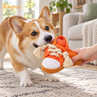 Kinghon Rope Shoe Squeaky Dog Chew Eco-Friendly Luxury Boredom Relief Self Play Durable Molar Interactive Pet Toy for