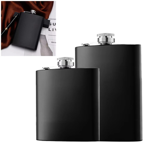 Bouteille isotherme en cuir grande capacité 8oz avec aérateur, en acier inoxydable 304, mini flacon à whisky et vin pour le camping et les cadeaux - Product Image 1