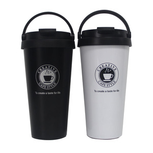 380ml/500ml Insulated Vacuum 304 Stainless Steel Coffee Mug Handle Lid Leak-Proof 6-12 Hours Thermal Insulation BPA Free LED - Product Image 4
