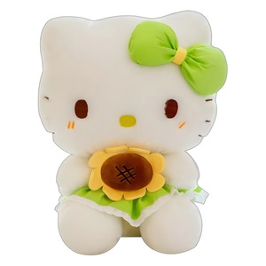 Juguete de Peluche de Algodón PP de 35 cm de Hello Kitty, Muñeco de Peluche Suave de Gato KT con Girasol, Regalo para Niños, Almohada de Peluche Corta Unisex - Product Image 1