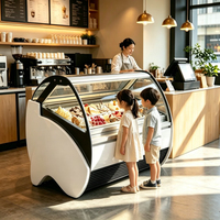 Congélateur commercial pour la présentation de gelato, congélateur à crème glacée pour gelateria
