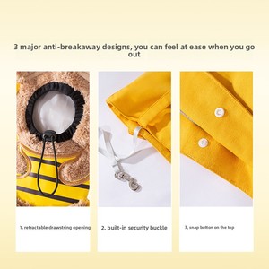 <span class=keywords><strong>Sac</strong></span> de transport extérieur respirant pour animaux de compagnie, style abeille de dessin animé, avec ouverture pour la tête, <span class=keywords><strong>sac</strong></span> à <span class=keywords><strong>dos</strong></span> porté main et épaule pour jeunes chats et chiots - Product Image 3