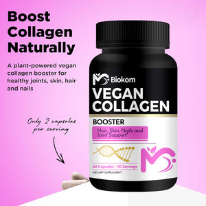 Biokom kapsul kolagen dengan asam silika dan Hyaluronic, suplemen kolagen berbasis tanaman mendukung rambut, kulit, kuku & sendi - Product Image 4