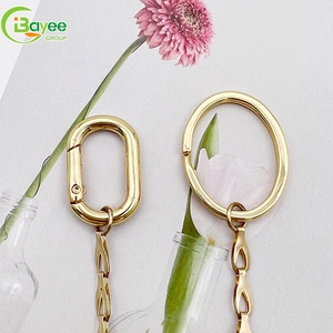 Diverse Craftsmanship Wholesale Factory Golden Oval-shaped Hollow With Rhinestone Keychain for Bag /<b>access</b> <b>Control</b> <b>Cards</b> - Product Image 3