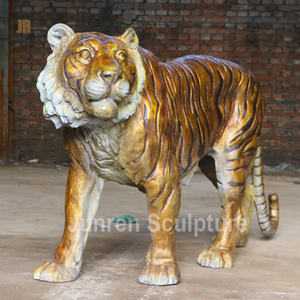 Estatua de tigre de tamaño real para decoración al aire libre, escultura de bronce para caminar, Plaza - Product Image 4