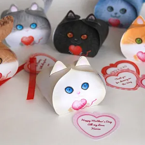 Scatola regalo per gatti di san valentino o confezione regalo per gatti di festa della mamma con etichette a cuore personalizzate