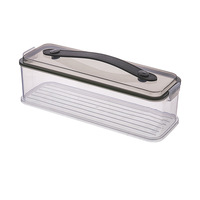Conteneur de cuisine en plastique sans BPA, hermétique, empilable, avec compartiment de mesure latéral et support à pâtes, emballé en carton