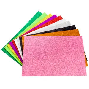 Tamanho personalizado folha de glitter alta qualidade com/sem adesivo vermelho rosa eva folha