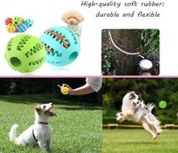 Lot de 2 balles distributrices de friandises non toxiques et résistantes aux morsures pour le nettoyage des dents et l'entraînement des chiens et des chats de petite, moyenne et grande taille