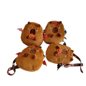 Mochila de Peluche de Capibara Diablo de Halloween, Bolso Estéreo de Dibujos Animados, Unisex, Naranja, Bandolera Transfronteriza - Product Image 1