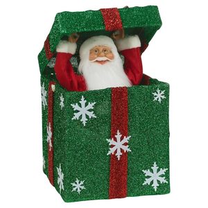 Scatola Regalo Decorativa Natalizia con Babbo Natale e Pupazzo di Neve Animato, Musica e Luci - Product Image 4