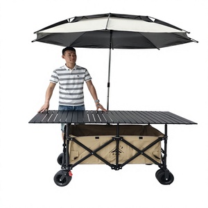 Carrito de Venta al por Mayor para Camping y RV con Mesa Elevable, Carrito Mejorado para Puesto de Mercado Nocturno, Carrito Grande para Venta al Aire Libre con Toldo, Carrito <span class=keywords><strong>Pequeño</strong></span> de Metal - Product Image 1