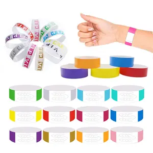 Biglietti per eventi per conferenze per feste braccialetto di carta braccialetti in Tyvek stampabili in plastica sintetica appiccicosa carta al neon