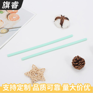 Silicone <b>Straw</b> Set Straight <b>Straws</b> Blue <b>Reusable</b> For Juice Milk Tea Beverages Cocktails - Product Image 2