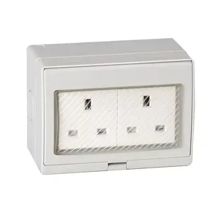 Enchufe de pared de 2 bandas a prueba de agua 13A tipo británico IP55 de 2 pulgadas - Product Image 1
