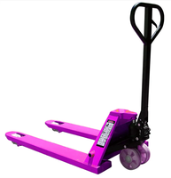 Chariot à palettes manuel robuste 3 tonnes avec cadre stabilisateur, roulements à double rouleaux, hauteur de fourche 90 mm, tout-terrain, garantie 1 an