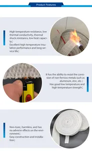 Hoge Temperatuur Warmte Isolerende Aluminiumoxide Silicaat Vezel Lasrug Keramische Vezel Tape Voor Ovenisolatie