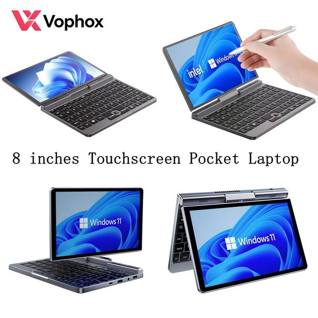 VX8 Wholesale Custom 8 Inch Pocket Laptop Intel N95 12GB LPDDR5 Handheld PC Convertible Tablet Micro Computer RJ45 OEM ODM