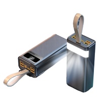Batería Externa Solar Multifuncional para Exteriores de Carga Rápida 30000mAh 40000mAh 50000mAh 60000mAh con Luz LED Brillante