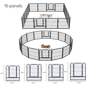 8/16/24/32 panneaux 32 pouces parc pour animaux de compagnie pliable en métal carré Tube chiens exercice stylo extérieur chien parc chenil clôture treillis métallique - Product Image 3