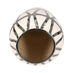 Architectural Vase Geometric <b>Grid</b> Design <b>Metal</b> Decorative Flower Vase for Living Room Home Accents - Product Image 5