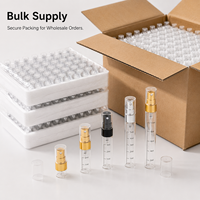 Flacon pulvérisateur d'échantillon de parfum en verre 2ml 3ml 5ml 10ml, mini atomiseur de parfum gradué, flacon testeur