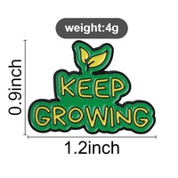 Pin Enamel Slogan Motivasi Positif Alas Hijau Huruf Kuning Desain Tunas Tanaman Bros Untuk Jaket Tas Hiasan