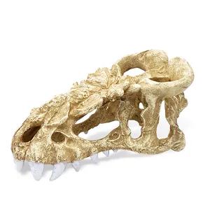 Decoración de Acuario, dinosaurio Artificial, esqueleto de resina, cueva oculta, ornamento de reptiles, venta al por mayor