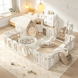 <span class=keywords><strong>Parc</strong></span> de jeu <span class=keywords><strong>pour</strong></span> bébé moderne et sécurisé avec pliage facile, <span class=keywords><strong>espace</strong></span> de jeu extra large <span class=keywords><strong>pour</strong></span> bébés et enfants, utilisation à domicile - Product Image 1